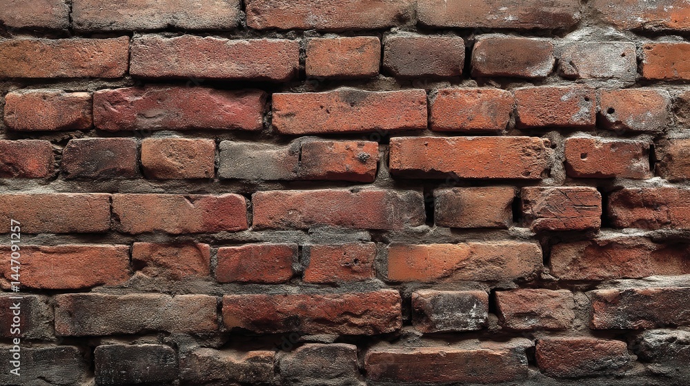 Antique Red Brick Wall in Panoramic View for Vintage Aesthetic Antique Red Brick Wall in Panoramic View for Vintage Aesthetic