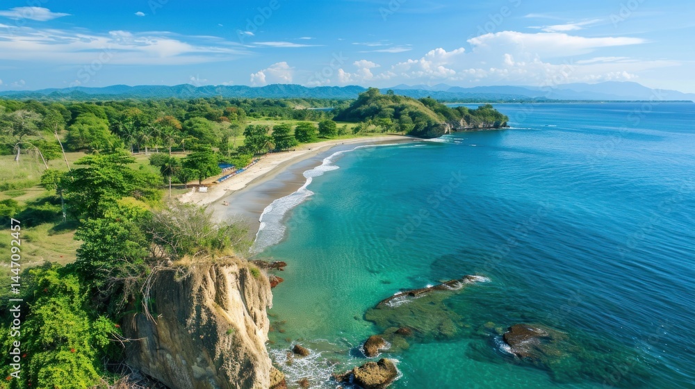 Tropical beach paradise aerial view Tropical beach paradise aerial view