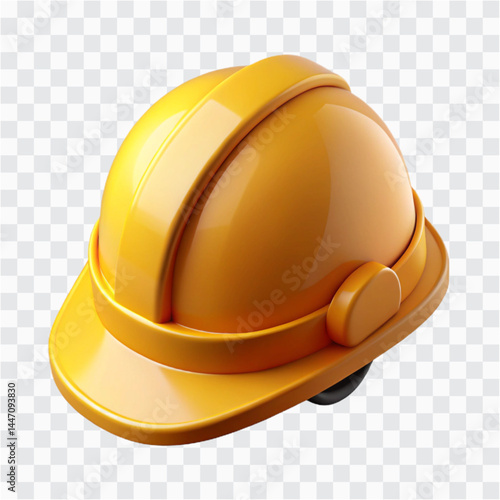 Worker Helmet 3D Render | Construction Safety Hard Hat Icon | Protective Gear Design