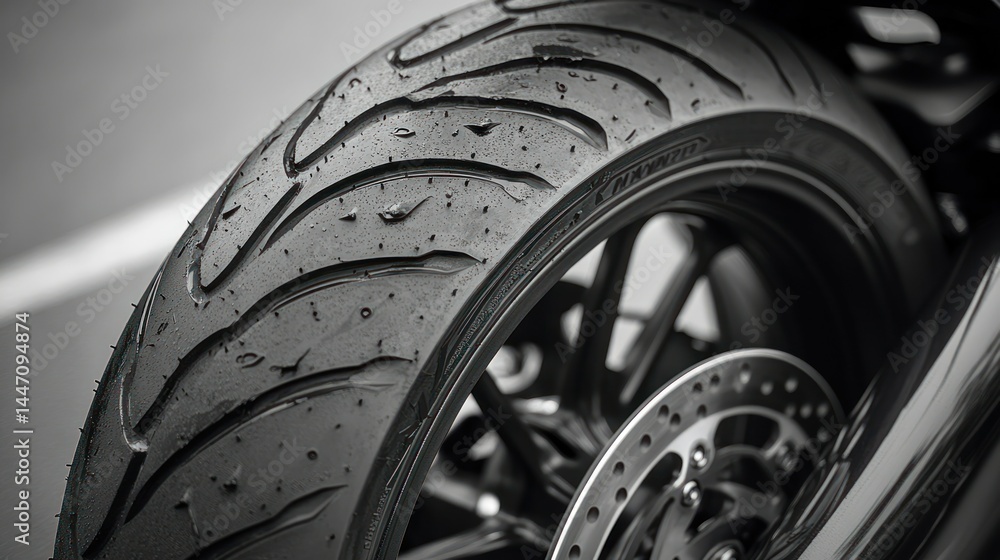 Fototapeta premium Close-up motorcycle tire tread