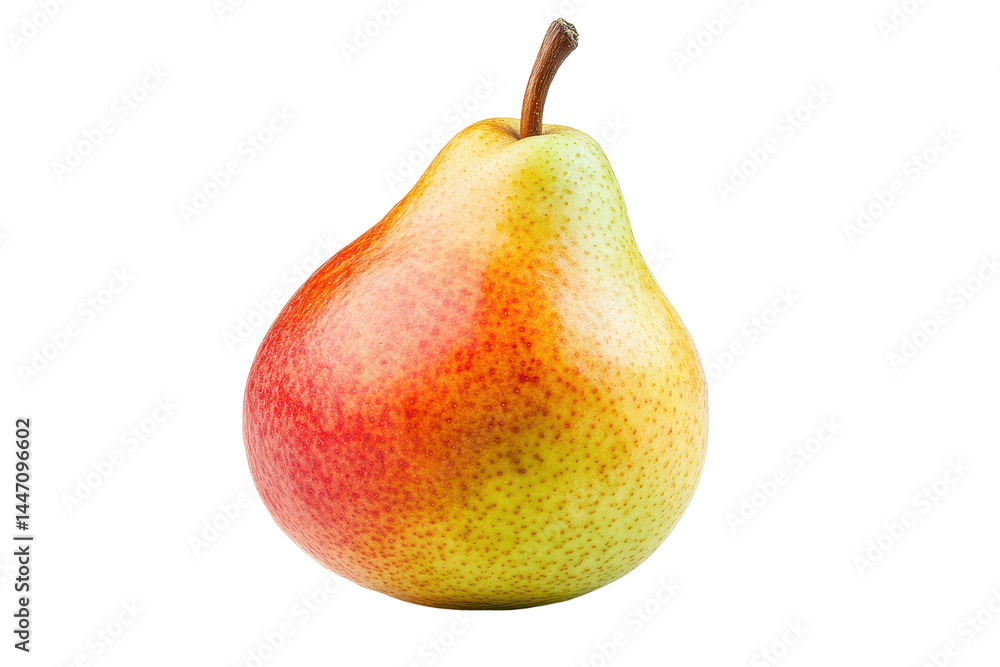 Vibrant, isolated, whole pear with a gradient of red, yellow, and green hues, displayed against a black background. Its textures and colors are clearly evident. Vibrant, isolated, whole pear with a gradient of red, yellow, and green hues, displayed against a black background. Its textures and colors are clearly evident.