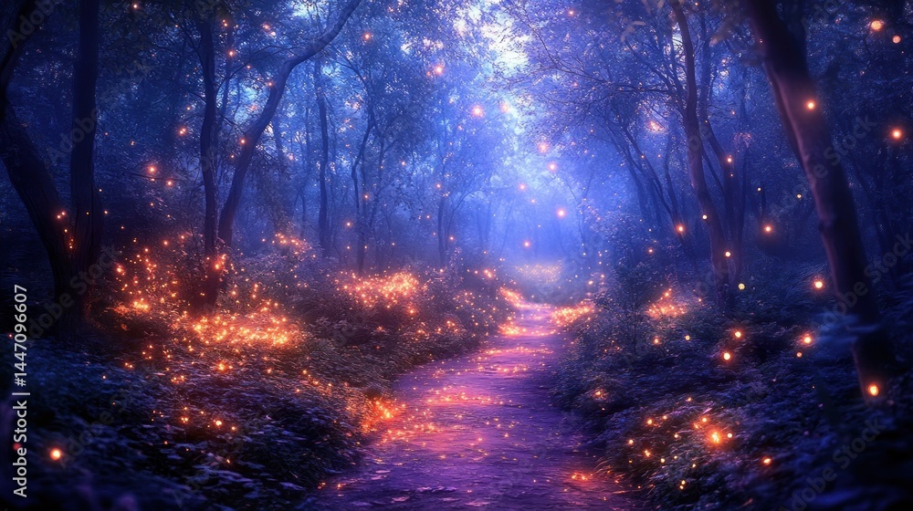 Enchanted Firefly Forest Path: A Magical Nighttime Journey Enchanted Firefly Forest Path: A Magical Nighttime Journey