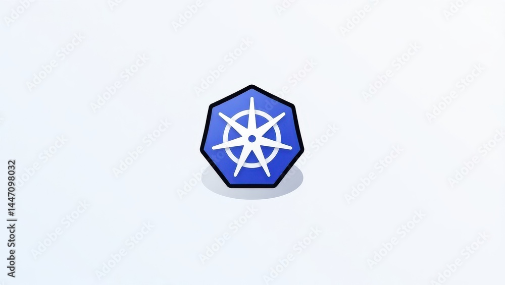 Kubescape. Cosmic Computer Icon. Isolated 2D Isometric Illustration. Blue and white computer logo features stylized star symbolizing guidance amidst domestic simplicity and tech convergence. Kubescape. Cosmic Computer Icon. Isolated 2D Isometric Illustration. Blue and white computer logo features stylized star symbolizing guidance amidst domestic simplicity and tech convergence.