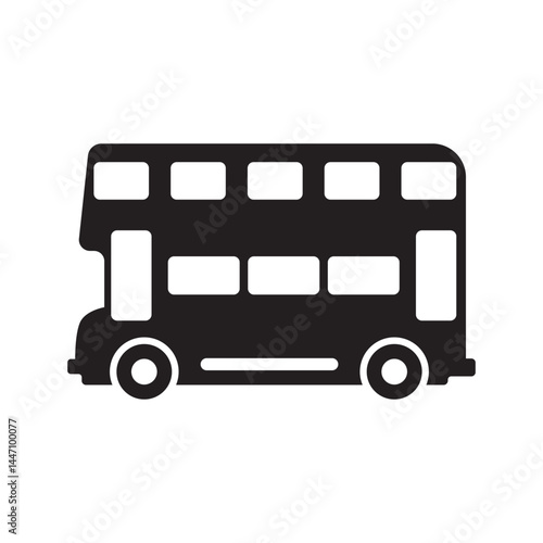 Vector illustration of a double decker bus silhouette