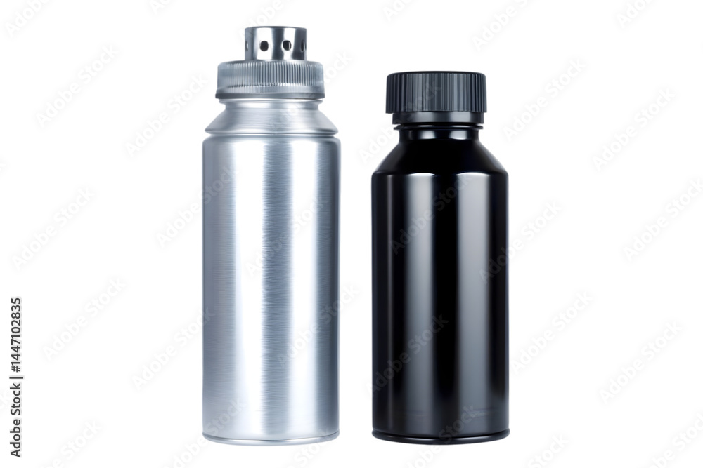 Isolated Metallic And Dark Bottles Illustration Isolated Metallic And Dark Bottles Illustration