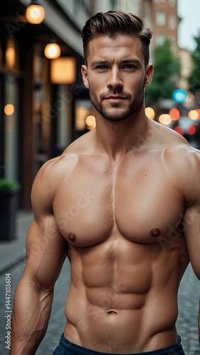 Portrait of a handsome athletic man 