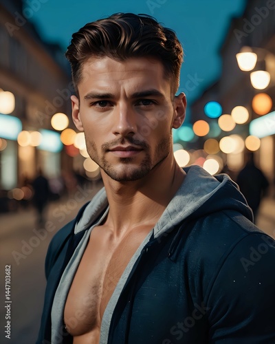 Portrait of a handsome athletic man 