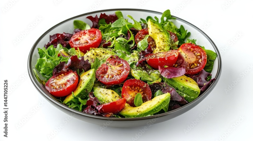 Vibrant Vegetable Salad with Cherry Tomatoes in a Bowl Vibrant Vegetable Salad with Cherry Tomatoes in a Bowl