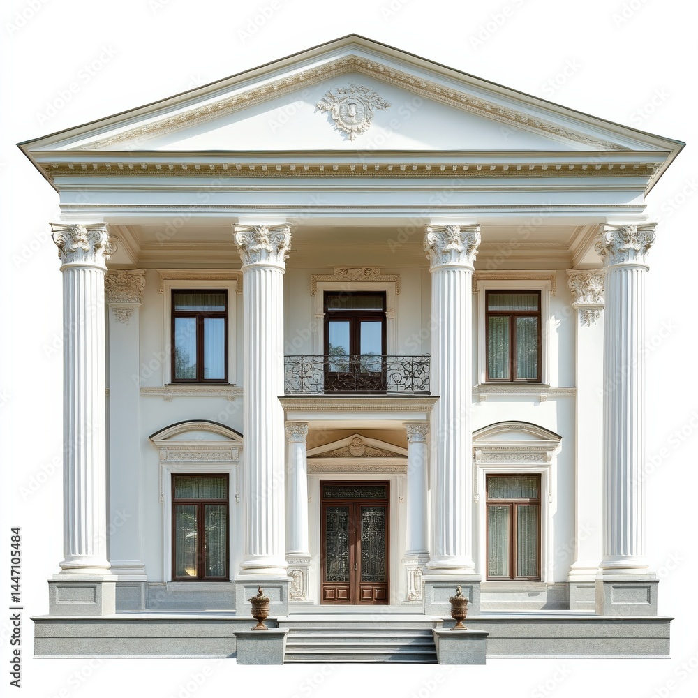 Obraz premium Grand Neo-Classical House with Columns and Elegant Facade