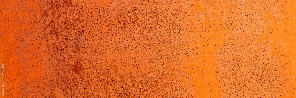 Old rusty metal texture. Rust on the surface of the iron wall. Panoramic background for grunge design.