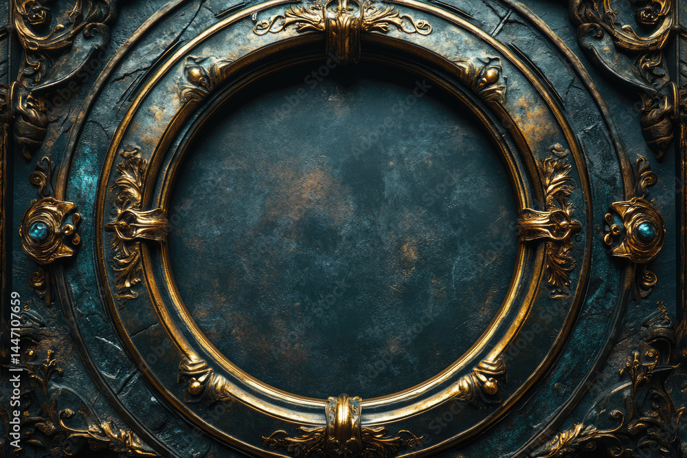 Highly Realistic 3D Gothic Frame with Dark Background Highly Realistic 3D Gothic Frame with Dark Background