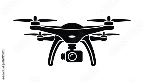 Drone Icon with Camera, Aerial Photography and Videography Concept for Technology Design