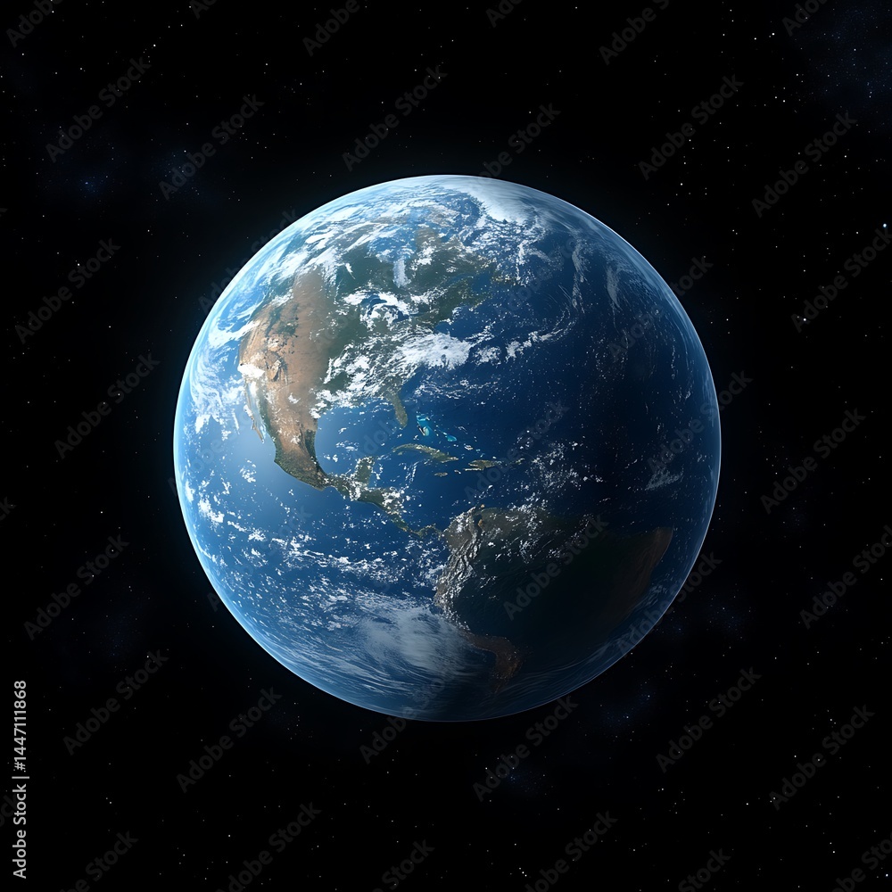 Obraz premium Earth, space, clouds, oceans, continents