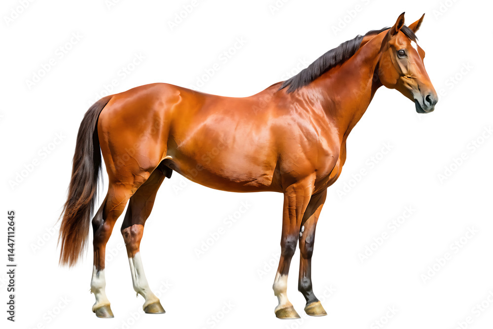 Obraz premium brown horse isolated on white background PNG