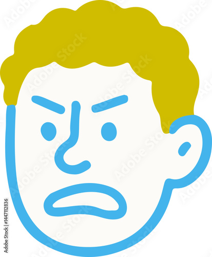 Angry Expression Face Illustration