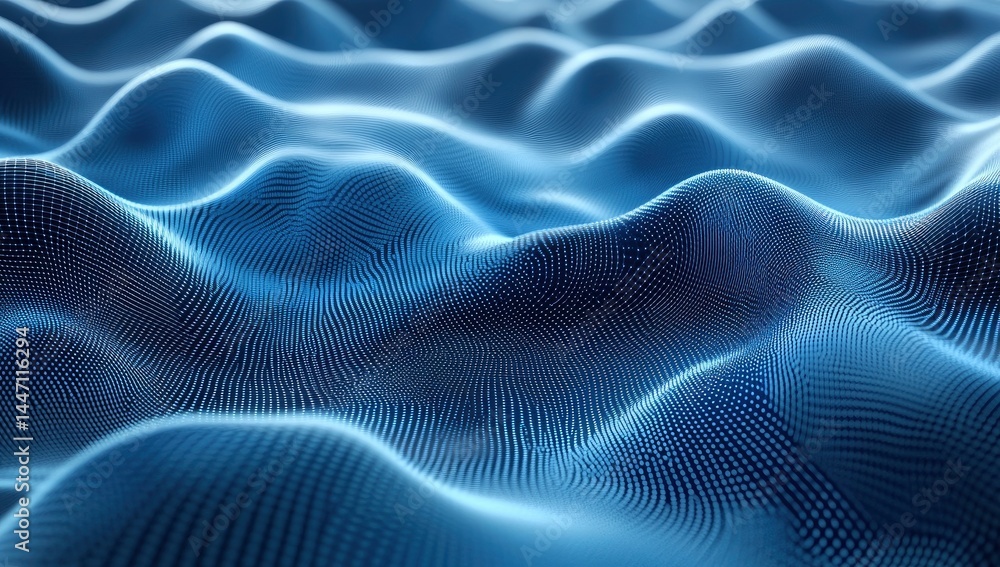 Abstract Blue Waveform: Serene Digital Landscape Abstract Blue Waveform: Serene Digital Landscape