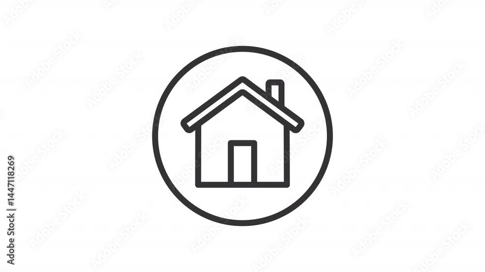 House loan line animation. Home budget animated icon. Spinning coins, switching. Building showing up. Real estate, rent. Outline element on white background. HD video with alpha channel House loan line animation. Home budget animated icon. Spinning coins, switching. Building showing up. Real estate, rent. Outline element on white background. HD video with alpha channel
