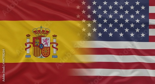Wallpaper Mural This image of the Spanish and American flags, softly merged, could symbolize diplomatic ties or cultural exchange Torontodigital.ca