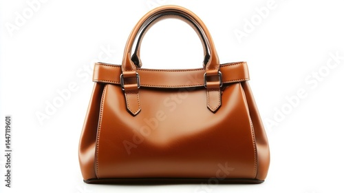 Leather handbag isolated on white background