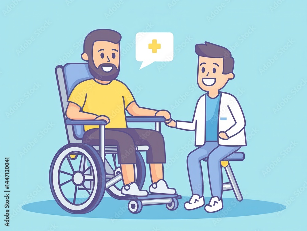 Healthcare Telehealth Access concept. Patient communicating with a caregiver in a friendly setting. Healthcare Telehealth Access concept. Patient communicating with a caregiver in a friendly setting.