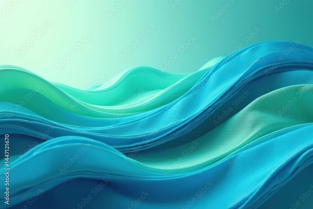 Abstract wavy lines, flowing design in calming blues and greens, illustration, print, repeating Abstract wavy lines, flowing design in calming blues and greens, illustration, print, repeating