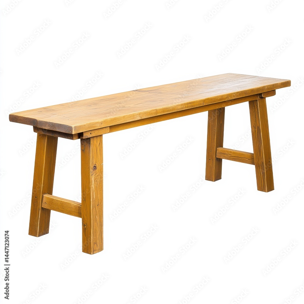 Charming Isolated Farmhouse Dining Bench in Natural Wood Style Charming Isolated Farmhouse Dining Bench in Natural Wood Style