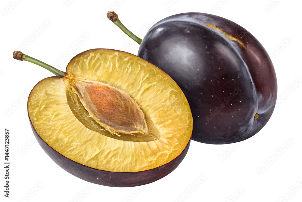Fototapeta premium plum on a white background