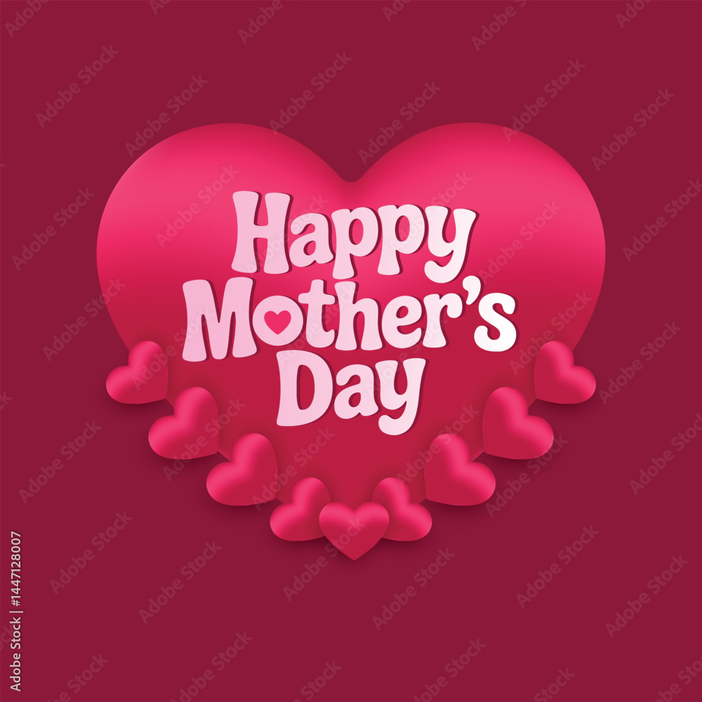 Naklejka premium Happy mothers day celebration wishes card vector design background 
