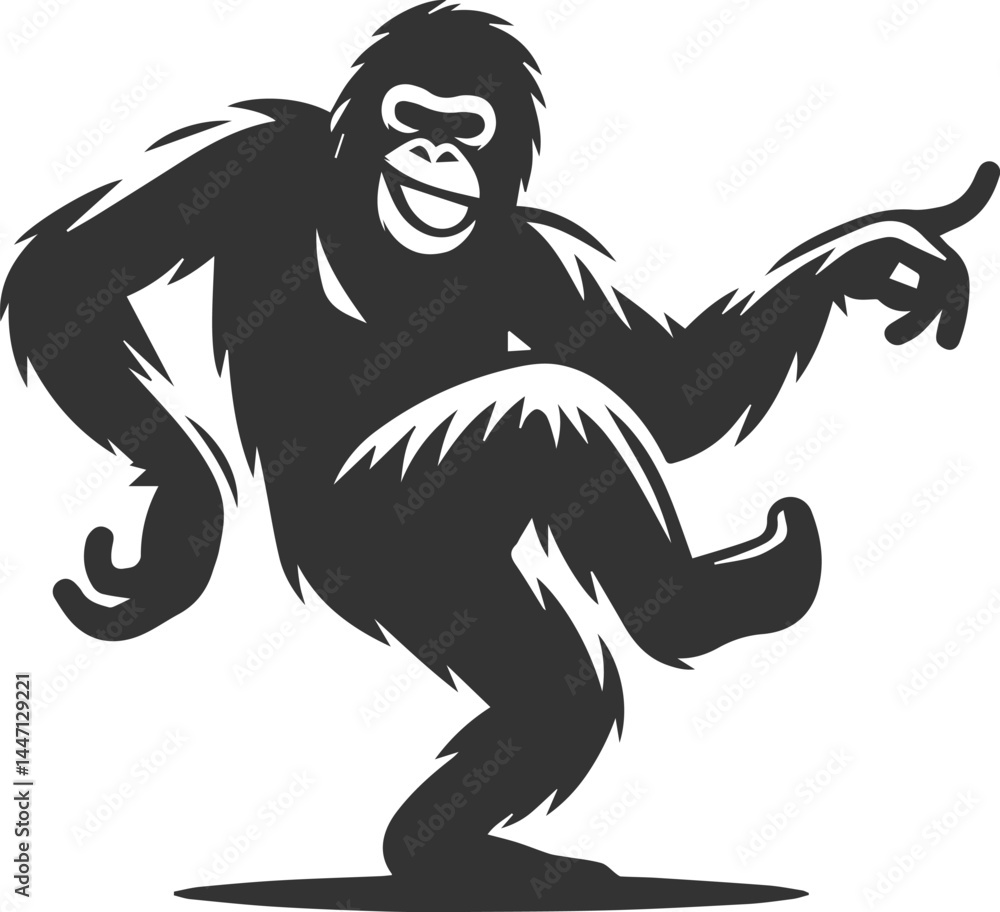 orangutan vector black orangutan vector black
