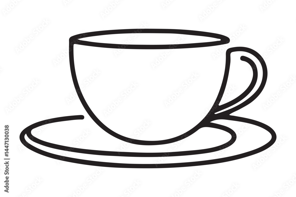 Minimalist Coffee Cup Illustration Line Art Vector Design Refreshment Themes Minimalist Coffee Cup Illustration Line Art Vector Design Refreshment Themes