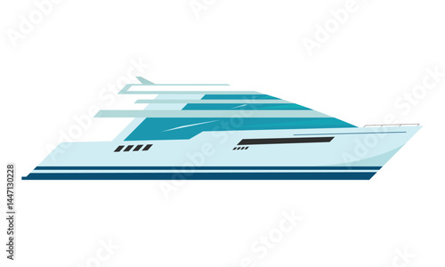 Yacht sailing boat small ship sea vessels vector illustration
