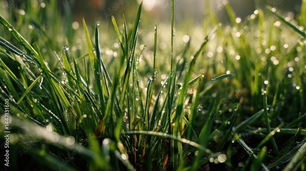 Obraz premium Dew-kissed grass