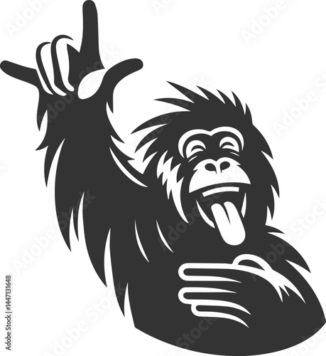 orangutan vector black