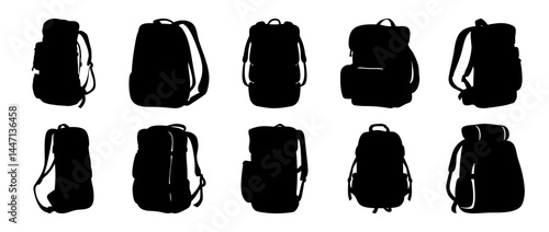 Silhouette Collection of Backpacks for Hiking, Travel, or School with Straps
