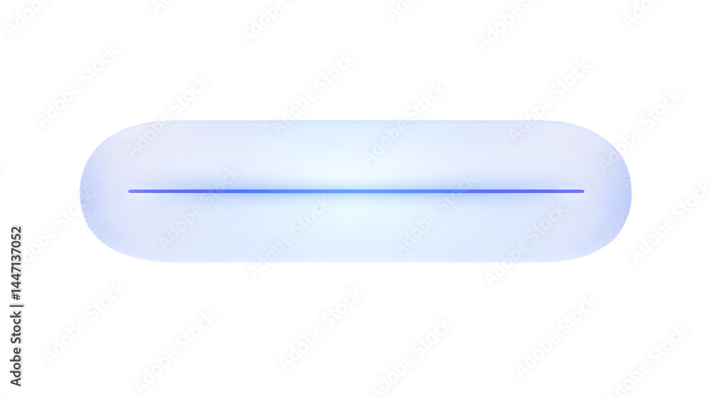 Light Blue Oval Shape with Horizontal Line, Illustration Light Blue Oval Shape with Horizontal Line, Illustration