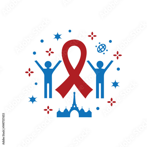 World Cancer Day Ribbon and People Illustration – We Are Stronger Than Cancer Concept

