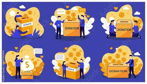 EBRA Donations - Charity Box Vector Illustration Set