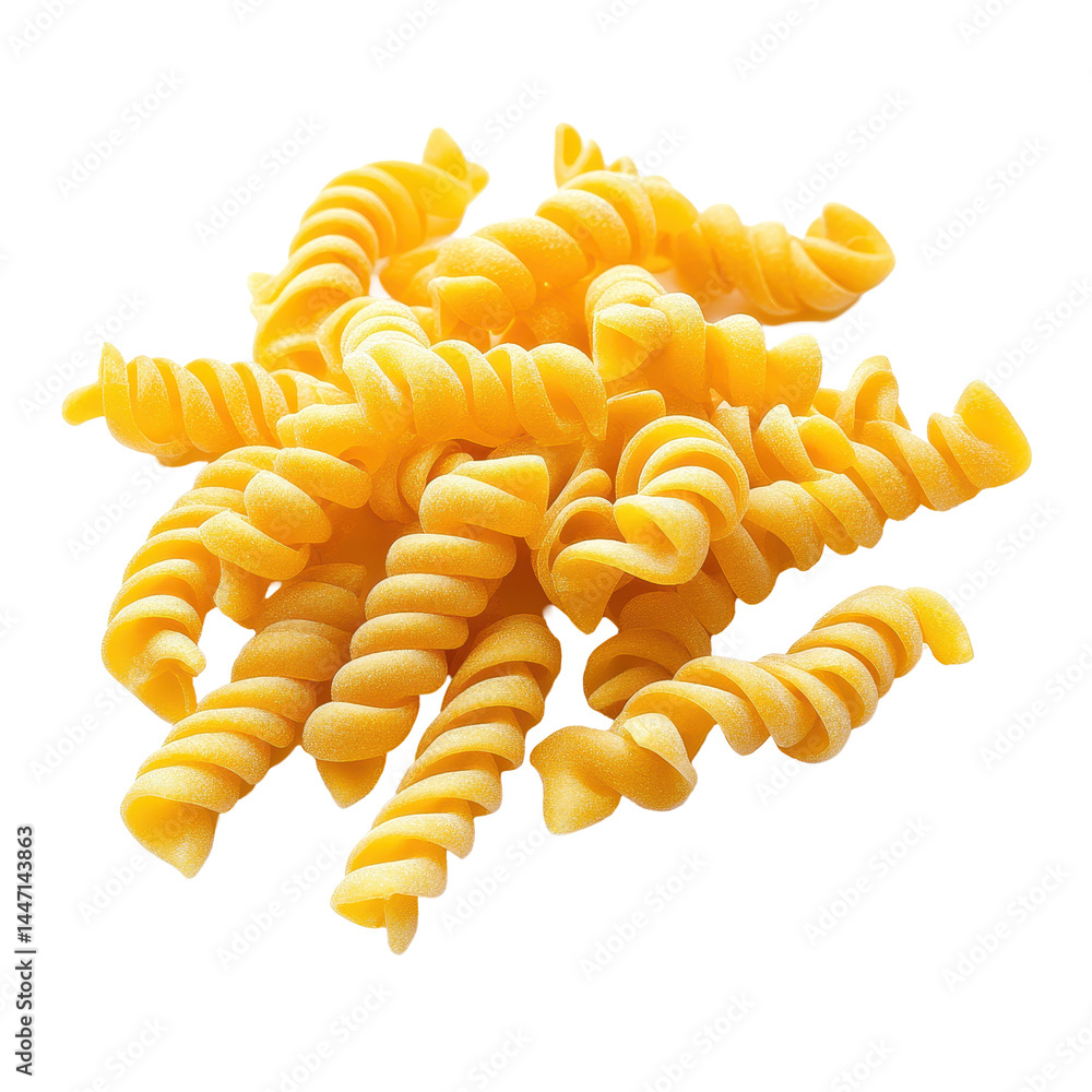 Cavatappi pasta displayed on a clean white background ideal for culinary presentations, Cavatappi pasta isolated onisolated on white background Cavatappi pasta displayed on a clean white background ideal for culinary presentations, Cavatappi pasta isolated onisolated on white background