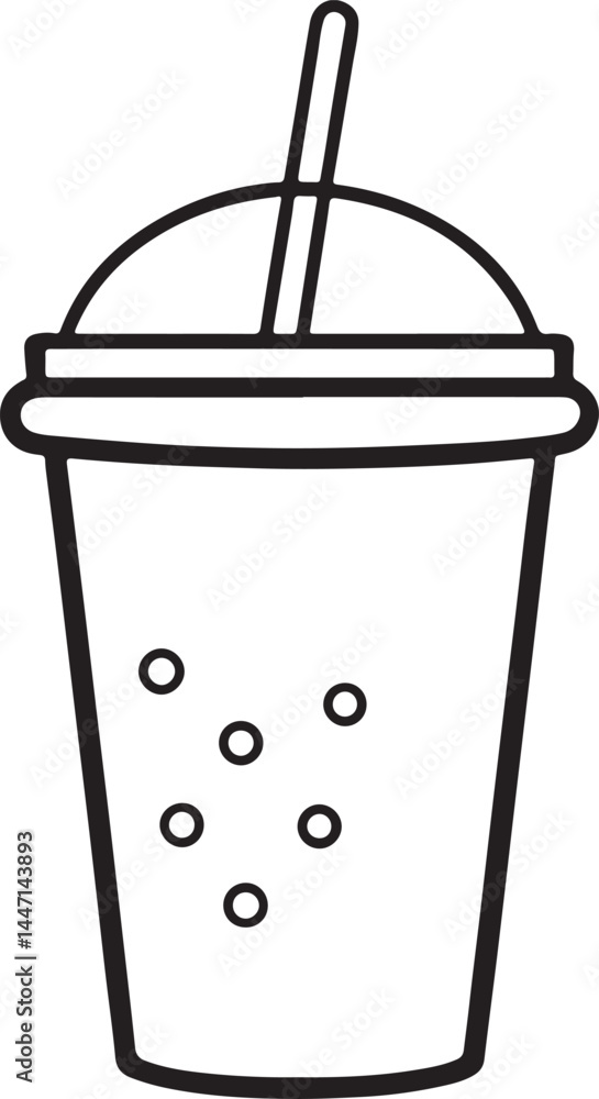 milk tea line art, black outline, vector and illustration, coloring book page line art drawing milk tea line art, black outline, vector and illustration, coloring book page line art drawing