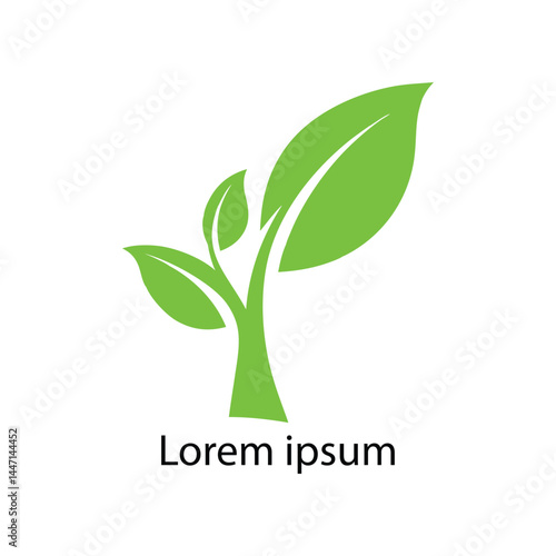 Simple Green Plant Logo Design for Eco Business