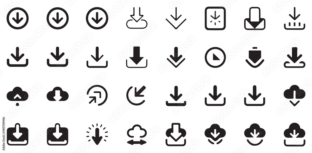 Black Silhouette of File Download Icon for Online Storage Black Silhouette of File Download Icon for Online Storage
