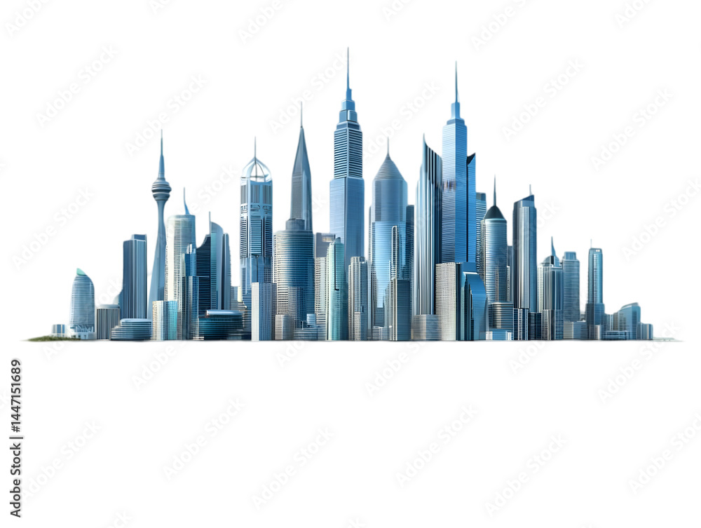 Obraz premium Modern City Skyline Illustration Background