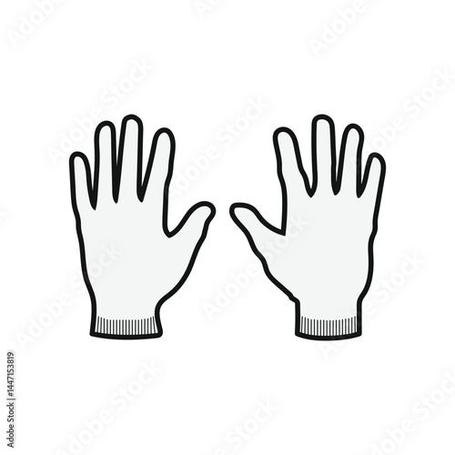 Protective rubber gloves sign template. Icon for design vector