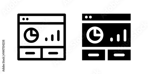 A modern vector icon set showcasing dashboard UI symbols, suitable for technology and app designs.