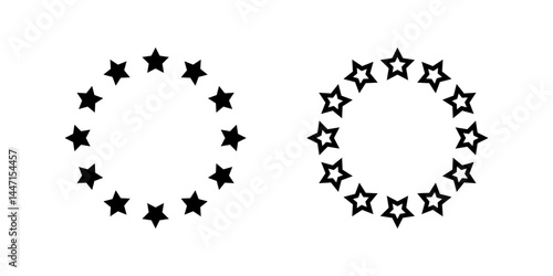 A minimalist vector icon set featuring the European Union stars, perfect for EU and unity designs.
