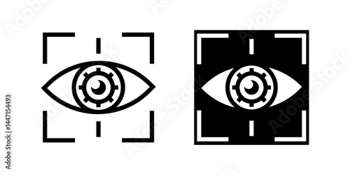 A simple vector icon set depicting eye scan symbols, ideal for security and biometric designs.