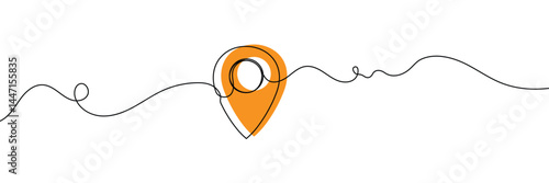 Location pins, geotag sign line continuous drawing vector. One line Location pins, geotag vector background. Location pin, geotag icon. Continuous outline of Location pin, geotag. Linear Locations .