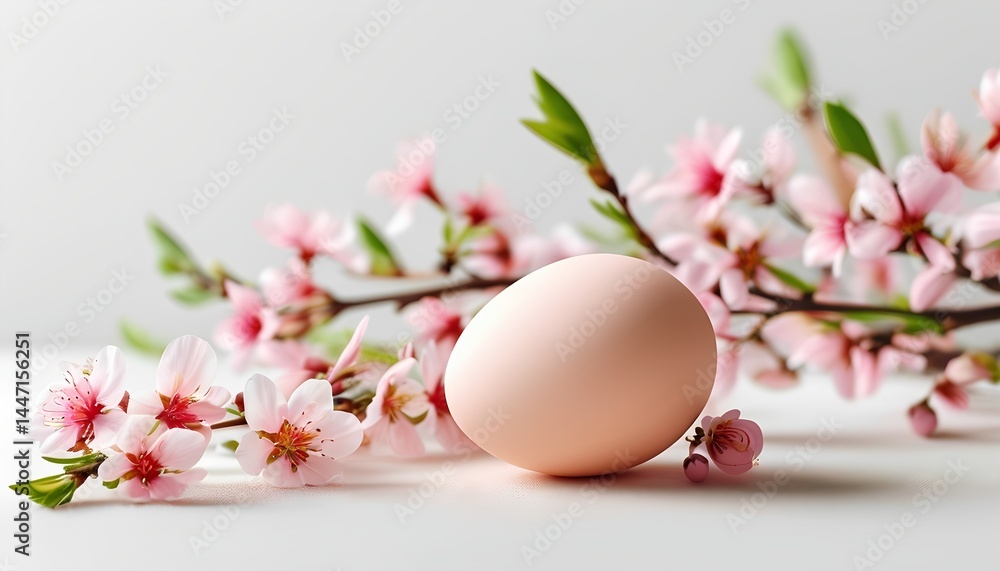 Spring blossoms and egg display nature setting still life freshness close-up perspective symbol of new beginnings Spring blossoms and egg display nature setting still life freshness close-up perspective symbol of new beginnings