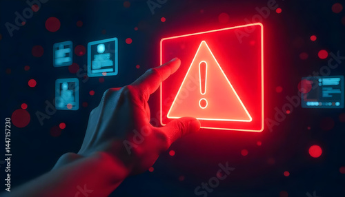 warning sign on the screen