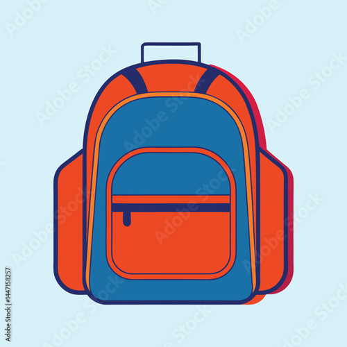 Colorful modern illustration of a stylish backpack ready for back to school